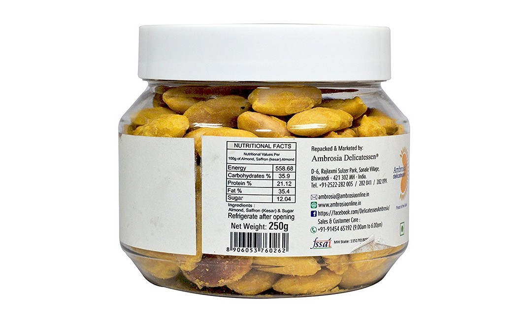 Ambrosia Delicatessen Kesar Saffron Almond    Jar  250 grams